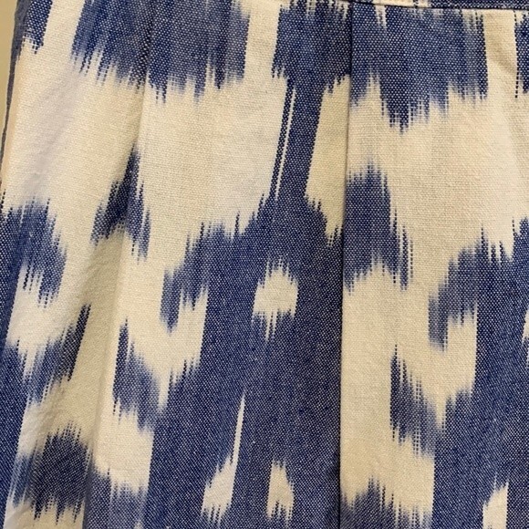 Vineyard Vines Blue White Ikat Tie Dye Print Pleated Short Skirt Size 4 - Picture 2 of 9